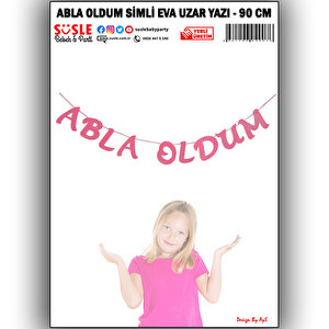 Abla Oldum Simli Eva Uzar Yazı - 90 Cm