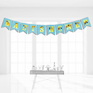 Baby Shower Karton Uzar Yazı, 3,00 Mt - Mavi