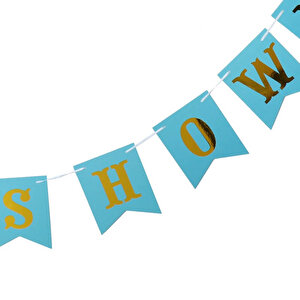 Baby Shower Karton Uzar Yazı, 3,00 Mt - Mavi