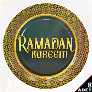 Ramadan Kareem 22 Cm Karton Tabak - 8 Adet