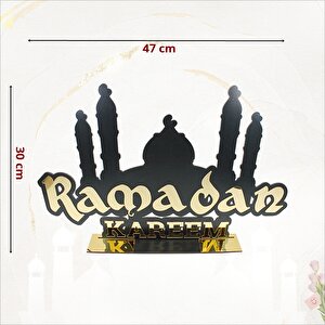 Ramadan Kareem Pleksi Dekoratif Masa Süsü, 47cm X 30cm