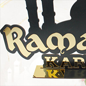 Ramadan Kareem Pleksi Dekoratif Masa Süsü, 47cm X 30cm