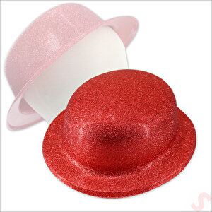 Simli Melon Şapka, 27cm X 7cm X 1 Adet - Kırmızı