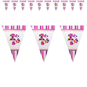 1 Yaş Bayrak Flama, 2,10 Mt, Pembe