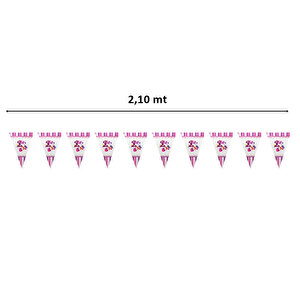 1 Yaş Bayrak Flama, 2,10 Mt, Pembe