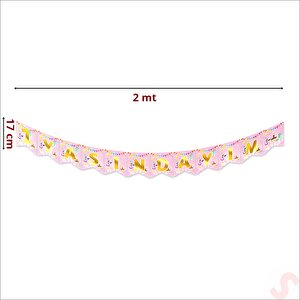 1 Yaşındayım Banner, 2 Mt X 17 Cm - Pembe