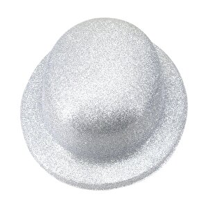Simli Melon Şapka, 27cm X 7cm X 1 Adet - Gümüş