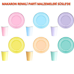Makaron Karton Tabak, 23 Cm X 8 Adet - Lila
