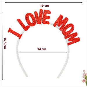 I Love Mom Taç - Kırmızı