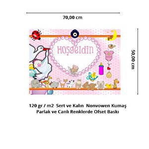 Hoşgeldin Bebek Afiş, 70cm X 50cm - Pembe