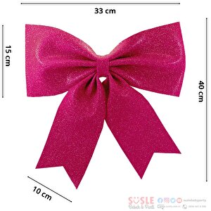 Simli Eva Fiyonk, 40 Cm X 33 Cm - Fuşya