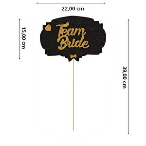 Team Bride Konuşma Balonu Çubuğu - Siyah & Altın