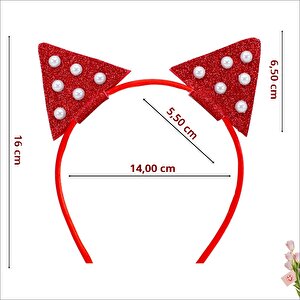 Kedi Kulaklı Taç - Kırmızı