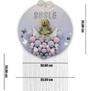 Bubble Daire Kapı Süsü, 35 Cm - Lila