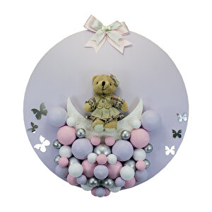 Bubble Daire Kapı Süsü, 35 Cm - Lila