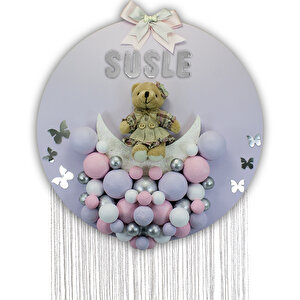 Bubble Daire Kapı Süsü, 35 Cm - Lila