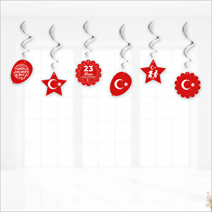 En Güzel Bayram 23 Nisan Kutlu Olsun 6'lı Tavan Süsü