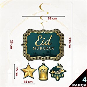 Eid Mubarak Tavan Süsü - 130 Cm X 33 Cm ديكور سقف عيد مبارك