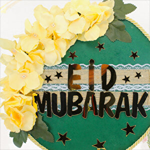 Eid Mubarak 30cm Ahşap Kapı Süsü زخرفة الباب