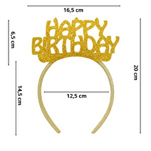 Happy Birthday Taç - Altın