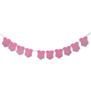 Baby Shower Simli Eva Uzar Yazı, 1,5 Mt - Pembe