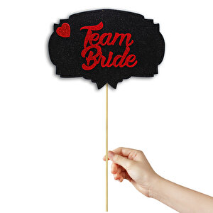 Team Bride Konuşma Balonu Çubuğu - Siyah & Kırmızı