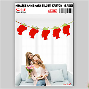 Kraliçe Anne Kafa Silüeti, Metalik Karton - 5 Adet