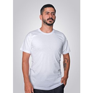 Pamuklu Sıfır Yaka Kısa Kol Erkek T-shirt Lukitus 2XL