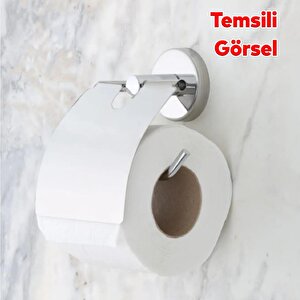 Krom Metal Sağlam Aparat Vidalı Lavabo Banyo Wc Bez Havlu Çatal Askı Tuvalet Kağıtlık 3'lü Set