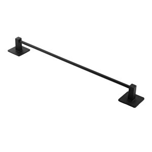 Yapışkanlı Lavabo Banyo Mutfak Havlu Standı Askısı Paslanmaz Metal Siyah Bez Havluluk Uzun 40 Cm