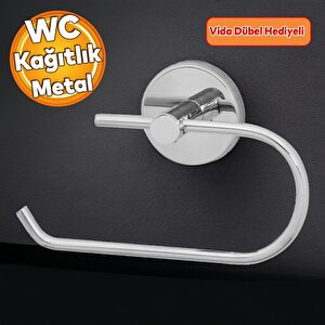 Metal Sağlam Krom Tuvalet Kağıtlık Aparat Kapalı Wc Kağıt Standı Bez Havluluk Paslanmaz