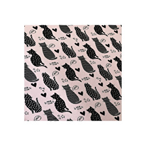 Çift Taraflı Kedi Desenli Çarşafsız 2'li Takım Baskılı Tek Kişilik Nevresim Takımı 160x220 Cm