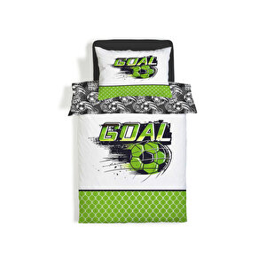 Çift Taraflı Futbol Desenli Çarşafsız 2'li Takım Baskılı Tek Kişilik Nevresim Takımı 160x220 Cm