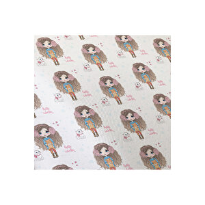 Çift Taraflı Kız Çocuk Desenli Çarşafsız 2'li Takım Tek Kişilik Nevresim Takımı 160x220 Cm