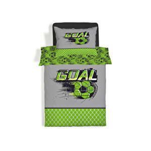 Çift Taraflı Futbol Desenli Çarşafsız 2'li Takım Baskılı Tek Kişilik Nevresim Takımı 160x220 Cm