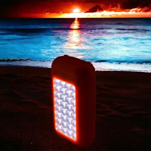 Güneş Enerjili Şarjlı 32 Ledli Işıldak Lamba Aydınlatma Kamp Feneri Beyaz Işık Power Bank