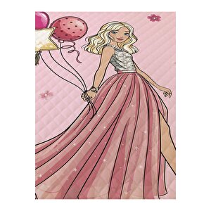 Prenses Kız Desenli Bebek Ve Çocuk Baskılı Tek Kişilik Pike Takımı 160x230