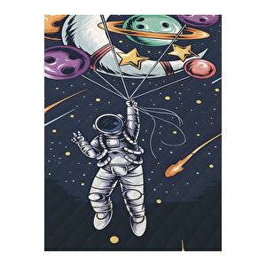 Astronot Desenli, Baskılı Tek Kişilik Ve Çocuk Pike Takımı