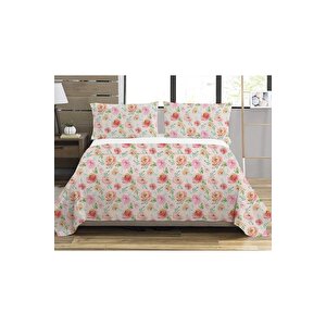 Çiçek Desenli Bebek Ve Çocuk Baskılı Tek Kişilik Pike Takımı 160x230 Pembe