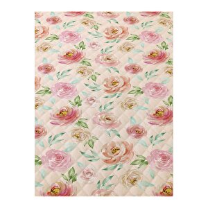 Çiçek Desenli Bebek Ve Çocuk Baskılı Tek Kişilik Pike Takımı 160x230 Pembe