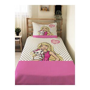 Prenses Kız Desenli Bebek Ve Çocuk Baskılı Tek Kişilik Pike Takımı 160x230