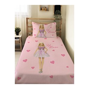 Prenses Kız Desenli Bebek Ve Çocuk Baskılı Tek Kişilik Pike Takımı 160x245