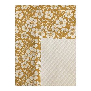Çiçek Desenli Bebek Ve Çocuk Baskılı Tek Kişilik Pike Takımı 160x230 Sarı