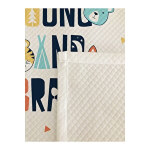 Hayvan Desenli Bebek Ve Çocuk Baskılı Tek Kişilik Pike Takımı 160x230 Beyaz