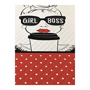 Girl Boss Desenli Genç Ve Çocuk Baskılı Tek Kişilik Pike Takımı 160x230 Beyaz
