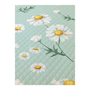 Evmi̇la Papatya Desenli Bebek Ve Çocuk Baskılı Tek Kişilik Pike Takımı 160x230 Turkuaz