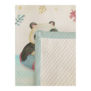 Panda Tatilde Desen Tek Kişilik Çocuk Pike Takımı 160x220 Cm