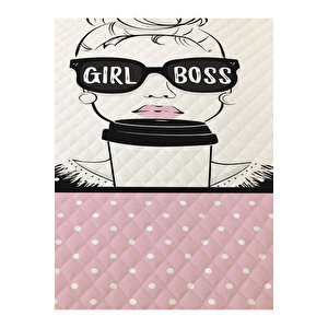 Girl Boss Desenli Genç Ve Çocuk Baskılı Tek Kişilik Pike Takımı 160x230 Beyaz