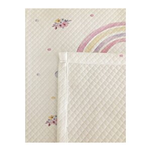 Gökkuşağı Desenli Bebek Ve Çocuk Baskılı Tek Kişilik Pike Takımı 160x230 Beyaz