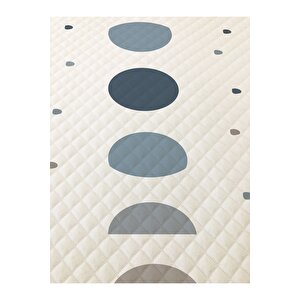 Geometrik Desenli Bebek Ve Çocuk Baskılı Tek Kişilik Pike Takımı 160x230 Beyaz